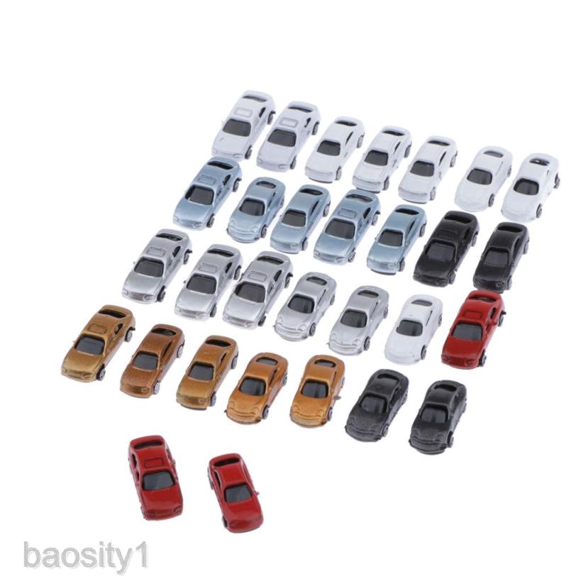 Set 30 mô hình xe Diorama nhỏ nhắn thủ công nhiều màu sắc tỉ lệ 1: 200