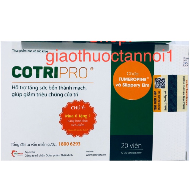 Viên uống cotripro - hỗ trợ giảm trĩ, táo bón....