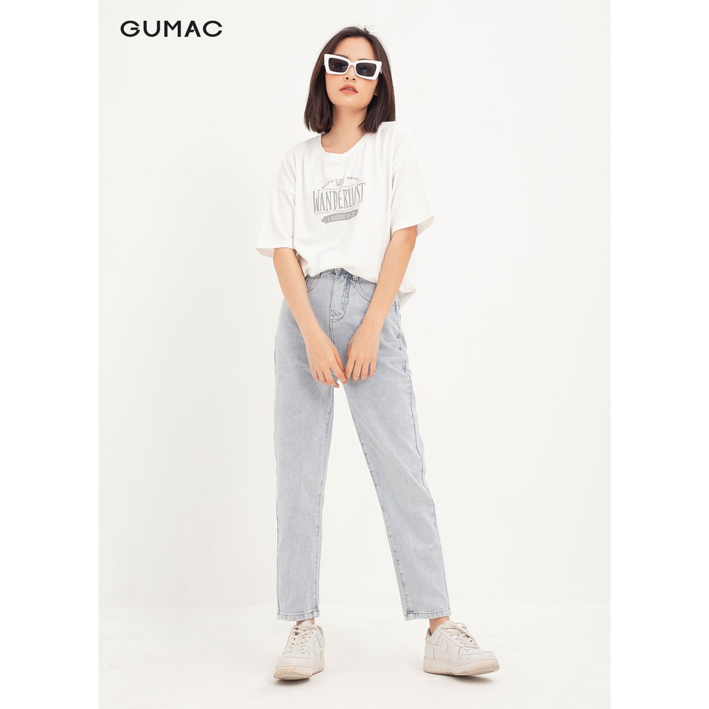 Áo phom rộng in chữ GUMAC ATA1242 | BigBuy360 - bigbuy360.vn