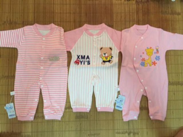 Bodysuit body cotton dài tay cho bé trai bé gái hàng quảng châu