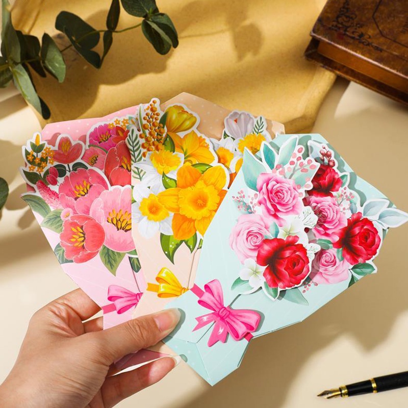 Thiệp chúc mừng sinh nhật hình hoa 3D DIY
