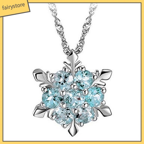 Dây Chuyền Hợp Kim Hình Hoa Tuyết Đính Đá Lấp Lánh