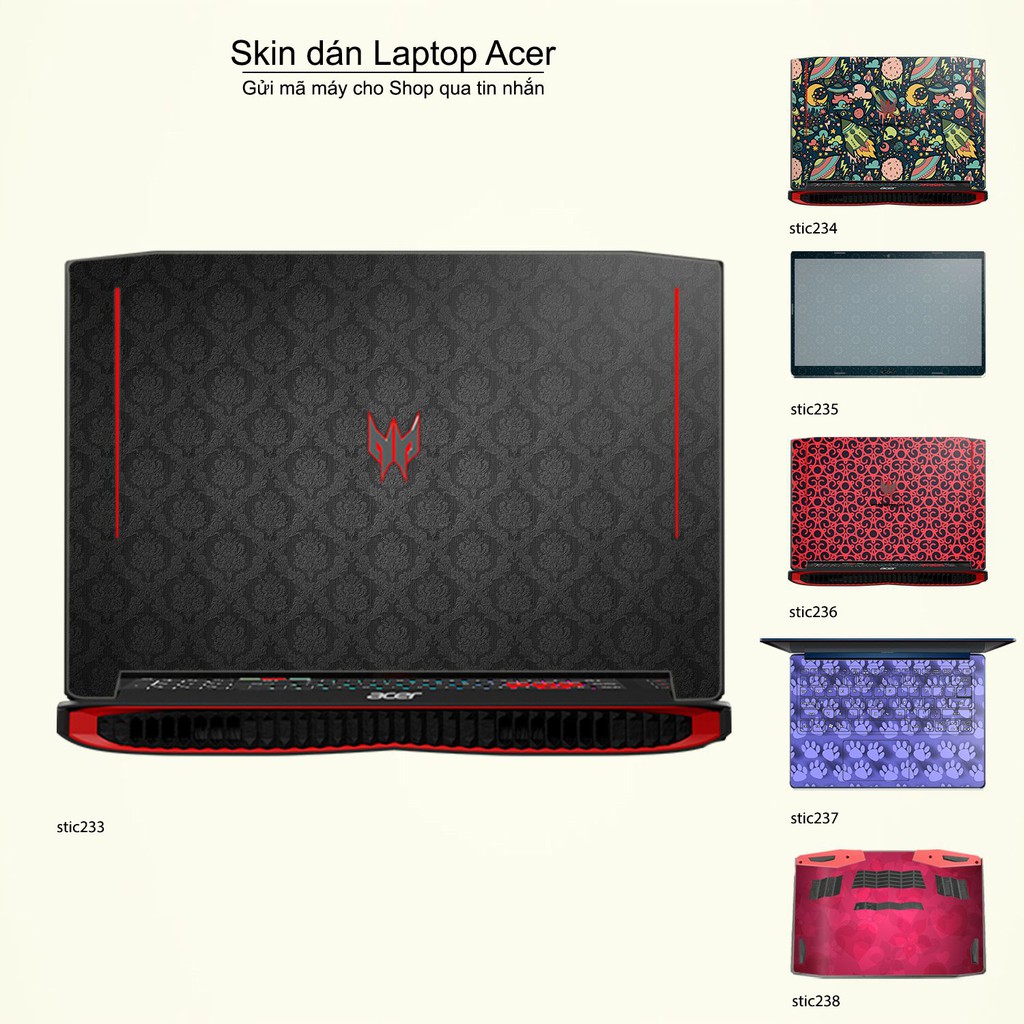 Skin dán Laptop Acer in hình Hoa văn sticker _nhiều mẫu 38 (inbox mã máy cho Shop)