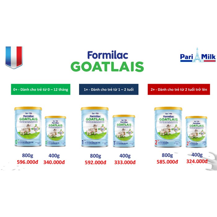 Sữa Bột Formilac GOATLAIS 0+ lon 800gr