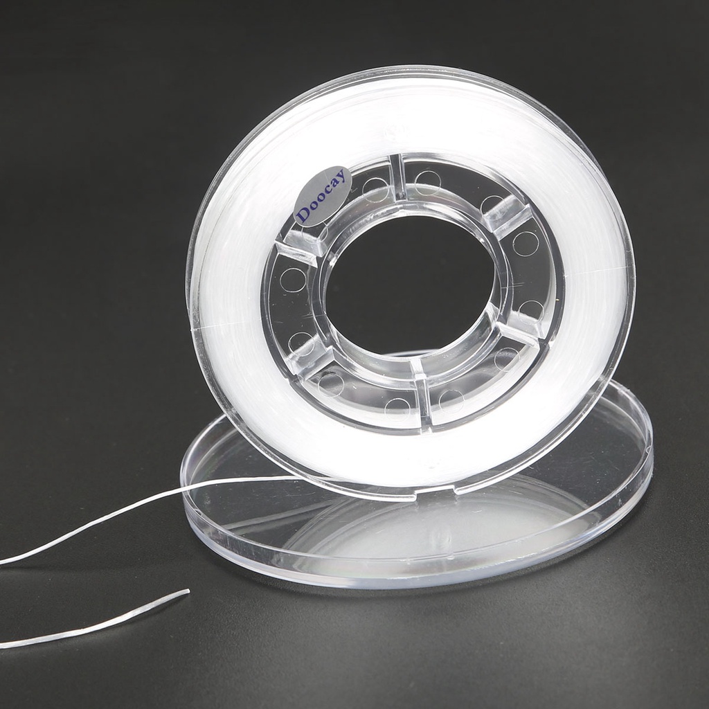 Cuộn 40M Dây Trong Suốt Bản Dẹt 0.8mm Co Giãn Hỗn Hợp Cho Làm Trang Sức Thủ Công