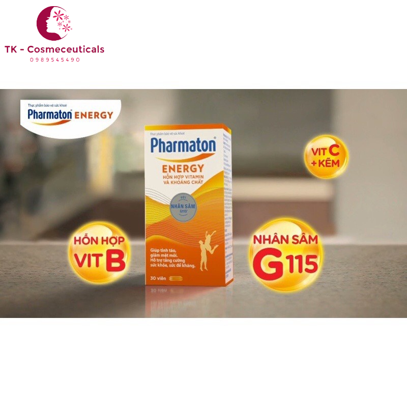 Pharmaton Energy Bổ Sung Vitamin & Khoáng Chất Với Nhân Sâm G115 - Hộp 30 Viên