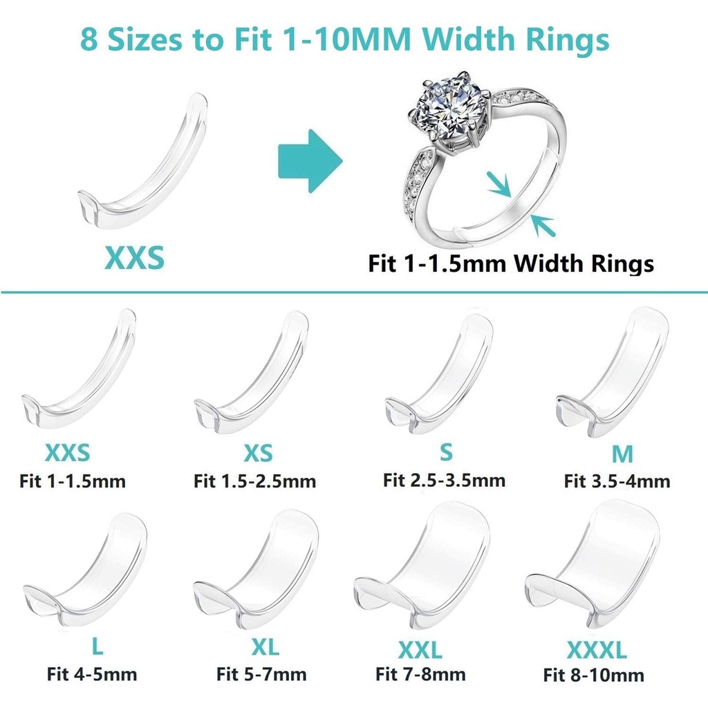 Set 8 Vòng Điều Chỉnh size Nhẫn Trong Suốt 1-10mm