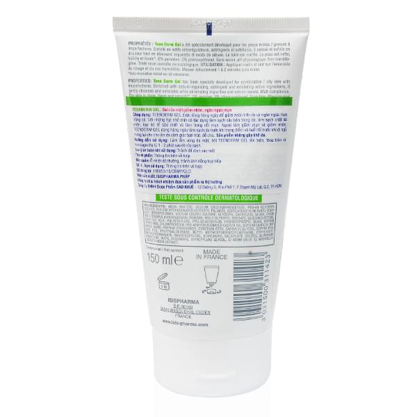 Gel rửa mặt giảm nhờn ngừa mụn ISIS Pharma Teenderm Gel