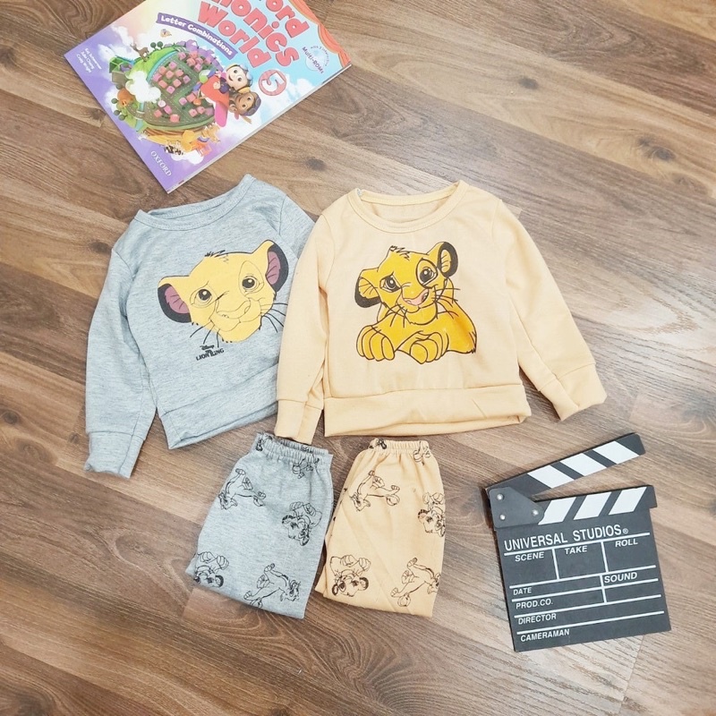 Bộ quần áo trẻ em - Đồ bộ dài tay cho bé sư tử K050