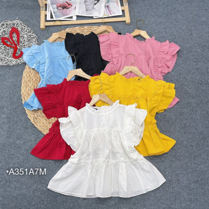 [ẢNH THẬT] ÁO BABYDOLL NỮ ÁO KIỂU TAY BÈO XÒE TẦNG DÁNG RỘNG DỄ THƯƠNG DÀNH CHO NỮ