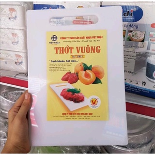 Thớt vuông nhựa việt nhật cao cấp. bé : 24 x 14 x 9 cm. trung : 30 x 21 x 9 cm. đại : 32 x 24 x 12 cm