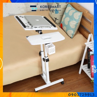 Bàn làm việc đa năng thông minh nâng hạ chiều cao ngồi giường, ngồi sofa làm việc, học tập có bánh xe