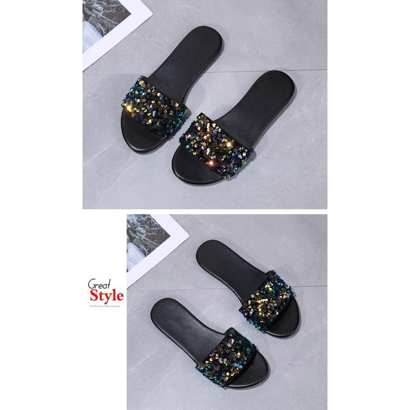 (ORDER) Dép lê bản to đính kim sa blingbling BIG SIZE 35-43