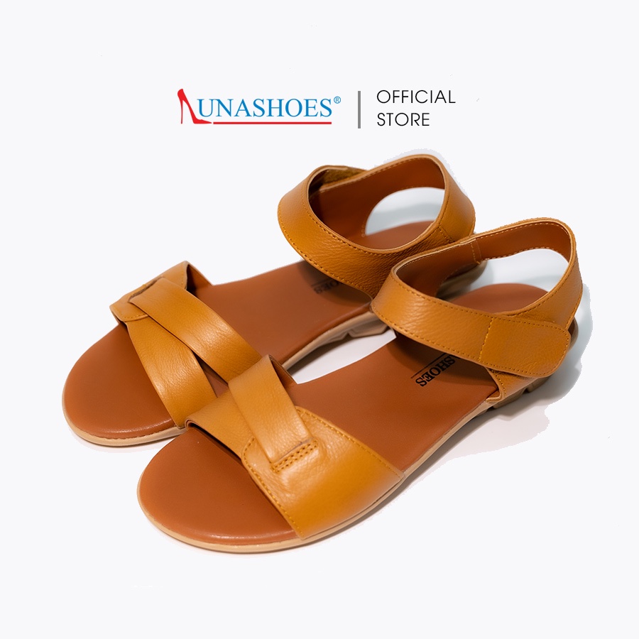 Giày sandal nữ LUNASHOES 6602 da bò mềm đế cao su chống trơn bảo hành 2 năm quai dán