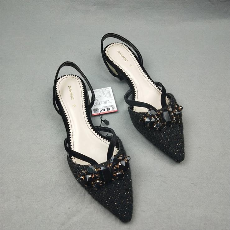 🍀 10.10 🍀 9.9 Dép đế bệt zara basic đính đá .. Đẹp . .
