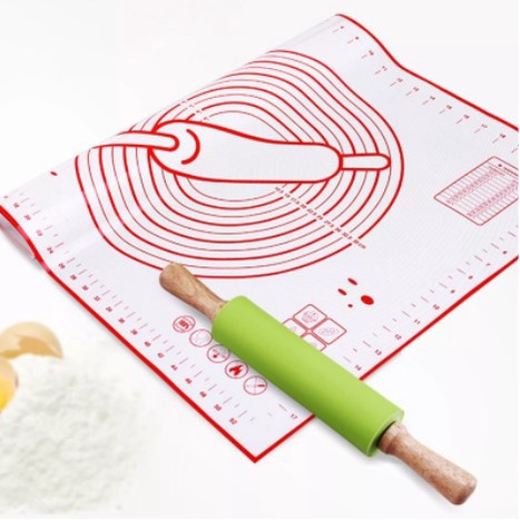 Tấm lót silicone sợi thủy tinh chống dính nhào bột nướng bánh 50x40cm