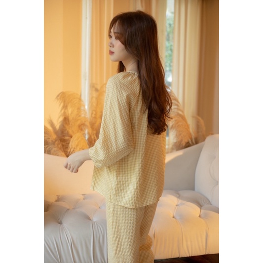 SP000122 Bộ ngủ hồng kẻ bo viền | BigBuy360 - bigbuy360.vn