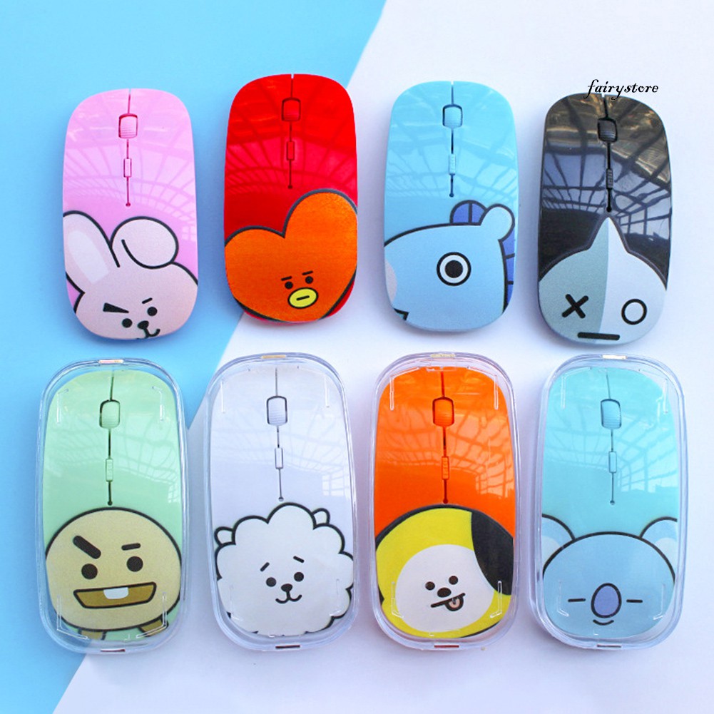 BTS BT21 Fs chuột không dây Hình Bt21 Chimmy Cooky Rj Mang