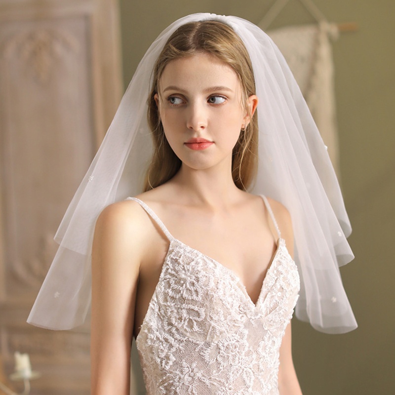 Mạng Che Mặt 2 Tầng Bằng Vải Tuyn Trang Trí Đám Cưới Edge