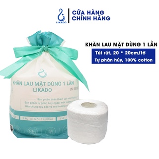 Khăn lau mặt dùng 1 lần spa LIKADO kích thước 20x20cm50 tờ1 cuộn