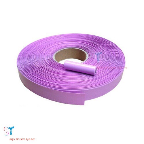 Màng Co Nhiệt Màu Hồng PVC Cách Điện Bọc Cell Pin 18650- 30mm