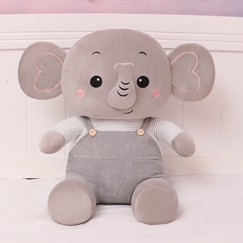 gấu bông voi , gối ôm hình voi xám,hồng cho bé size 60cm-80cm