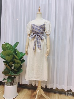 Đầm xoè dài thắt eo