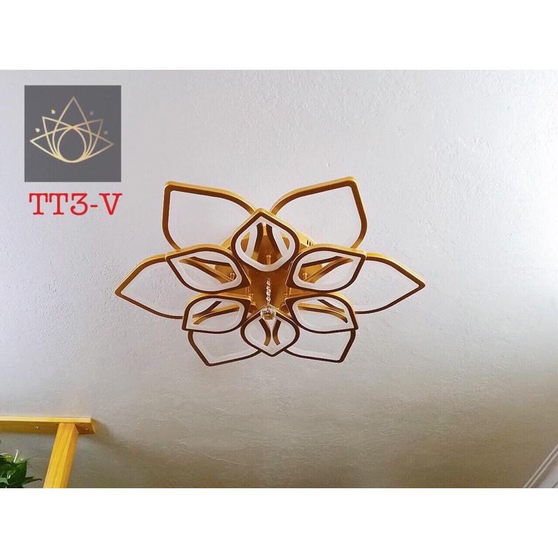 Đèn Ốp Trần Hoa Sen 12 Cánh Có Mầu Đen