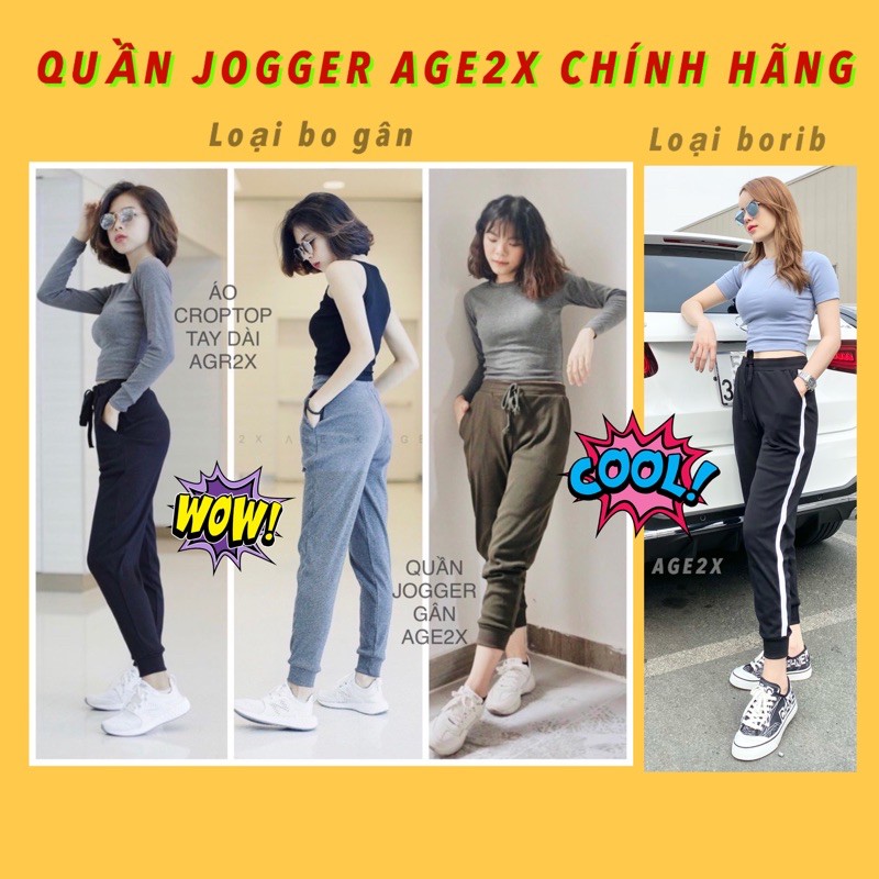 QUẦN JOGGER THUN GÂN UNISEX AGE2X, Hàng VNXK chất lượng cao form thể thao unisex