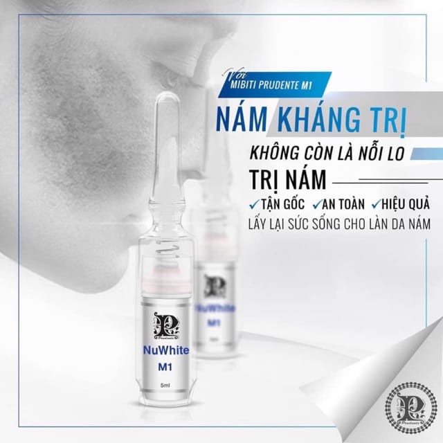 DỨT ĐIỂM NGAY NÁM &amp;TÀN NHANG Chỉ Sau 2 Tuần Với Mibiti Prudente NuWhite M1 (5ml). Cam Kết Hàng Mỹ Chính Hãng 100%