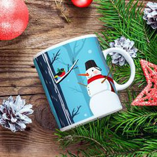 Cốc sứ uống trà cà phê in hình giáng sinh an lành - Quà tặng noel