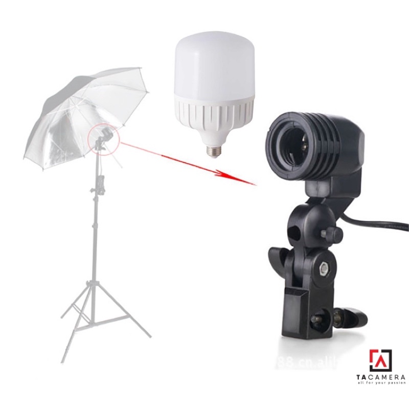 Combo Đui Đèn Đơn E27 + Bóng Đèn LED Kennosiêu sáng 50W