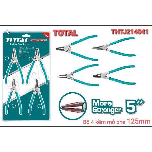 125mm Bộ kìm mở phe 4 chi tiết Total THTJ214041