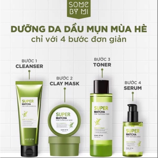 Bộ Sản Phẩm Chăm Sóc Cải Thiện Làn Da Some By Mi Super Matcha Pore Care Starter Kit, Miracle Travel Kit (3-4 items)