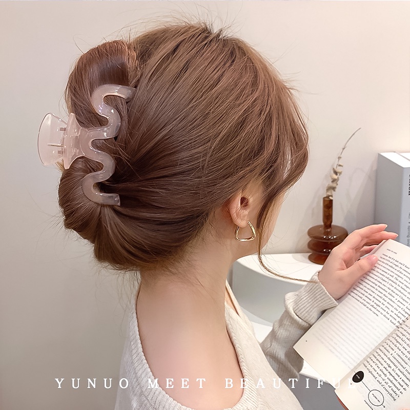 Kẹp Tóc Trong Suốt Cỡ Lớn Phong Cách Hàn Quốc Đơn Giản Cho Nữ