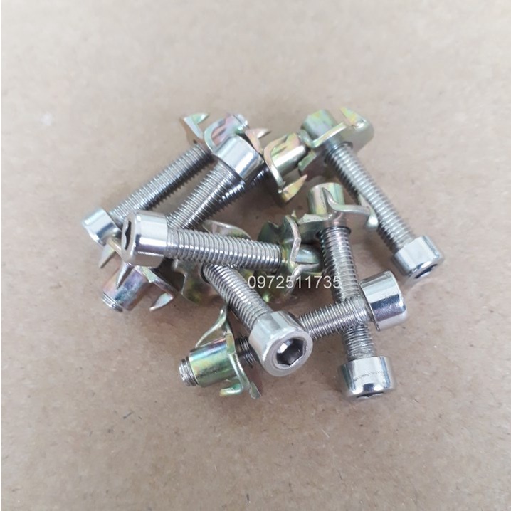 Ốc lục giác chìm inox kèm tán chấu M5 bắt loa
