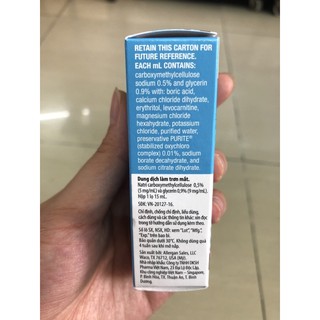 Dung dịch nhỏ mắt OPTIVE 15ML giúp mắt bớt mỏi