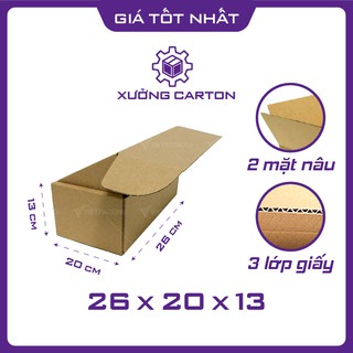 26x20x13 - 20 hộp giấy carton nắp gài đóng gói hàng hóa