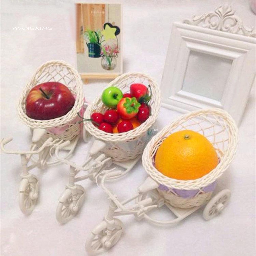 Giỏ hoa hình xe đạp thiết kế đan cói sáng tạo dùng trang trí