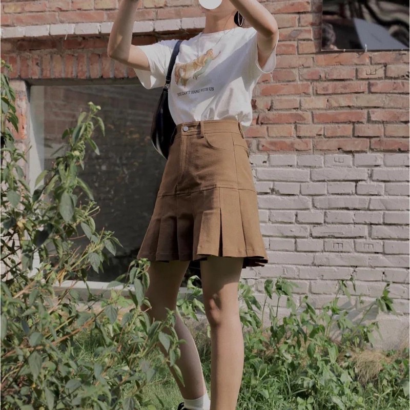 FREESHIP - CHÂN VÁY BÒ CHỮ A 2 MÀU NÂU ĐEN | BigBuy360 - bigbuy360.vn