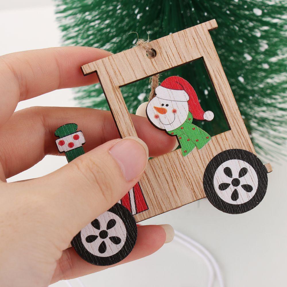 LAKAMIER Bộ 4 Phụ Kiện Treo Trang Trí Giáng Sinh Bằng Gỗ