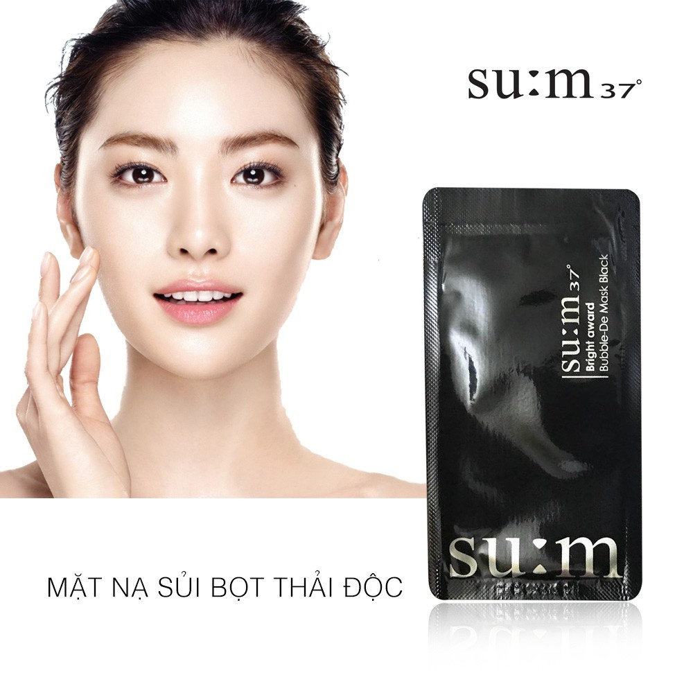 Mặt nạ sủi bọt SU:M 37 Bright Award Bubble-De Mask Pack 2ml,mặt nạ thải độc,Làm Sạch Sâu Lỗ Chân Lông,sáng mịn da