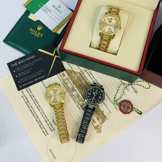 Đồng hồ nữ Rolex mặt tròn đính đá sang trọng dây kim loại cao cấp DHN609 Shop404