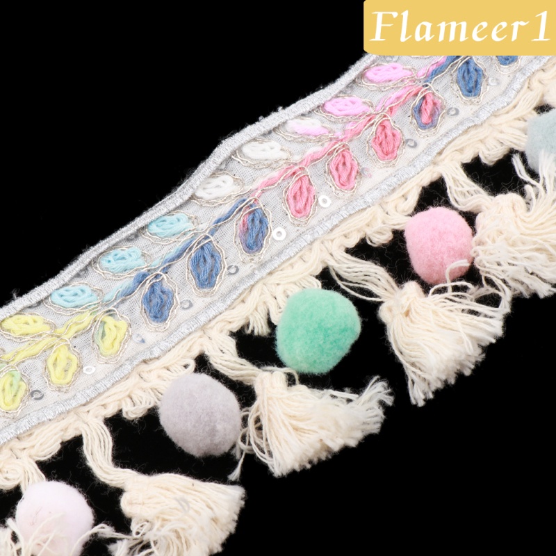 1 Cuộn Dây Ruy Băng Đính Bóng Lông 1yd Boho Dùng Trang Trí Tiệc Diy