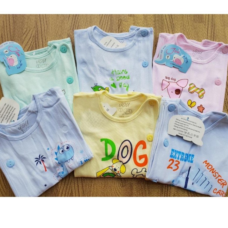 Áo Sơ Sinh Bác Sĩ Tay Ngắn Màu Tay Dài Jou Vải Cotton 100% Mịn Mát _Loại Jou màu Chất đẹp
