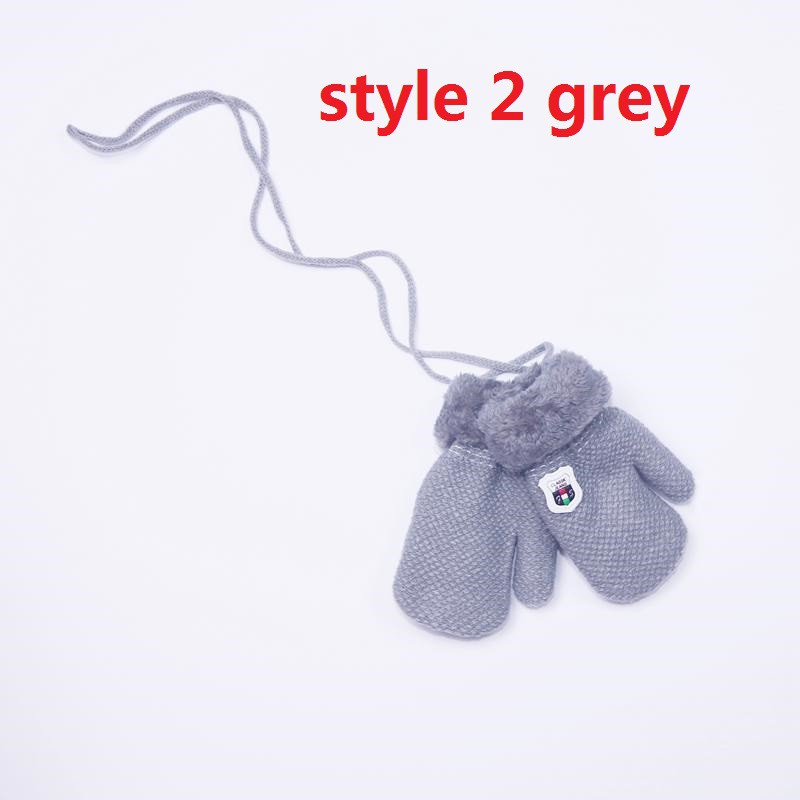 Găng tay len phối lông ấm áp cho bé