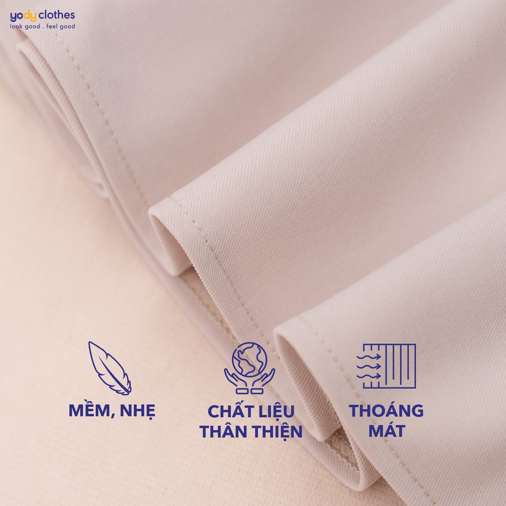 Chân váy xòe nữ YODY công sở dáng dài 6 mảnh có túi vải tuýt si cao cấp CVN4182 | BigBuy360 - bigbuy360.vn