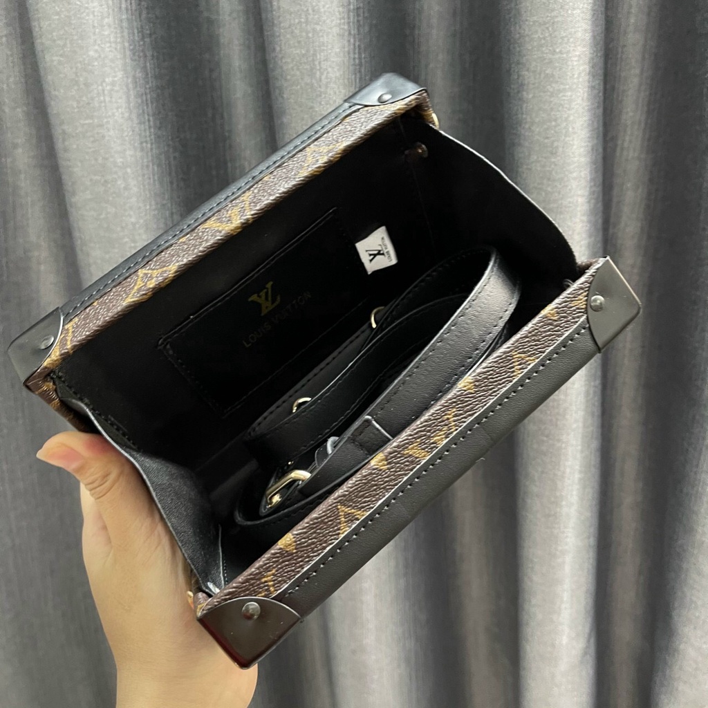 Túi lv cốp vuông size 20 kèm dây da đeo chéo