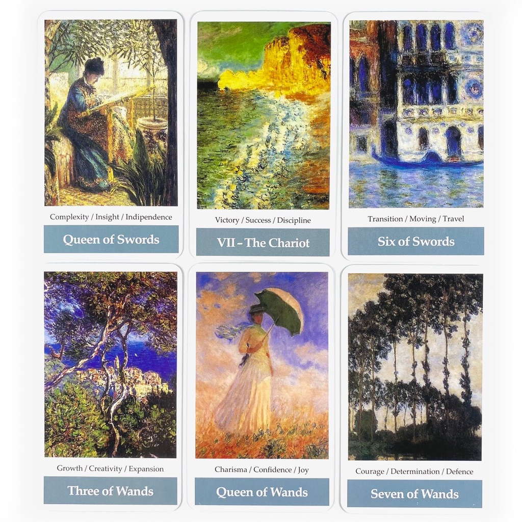Bộ bài tarot bói toán tiên tri Claude Monet có sách hướng dẫn cho bàn tiệc