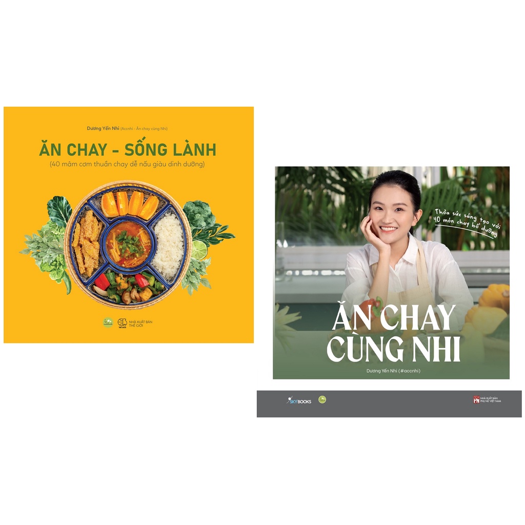 Sách - Combo 2 Cuốn: Ăn Chay - Sống Lành + Ăn Chay Cùng Nhi